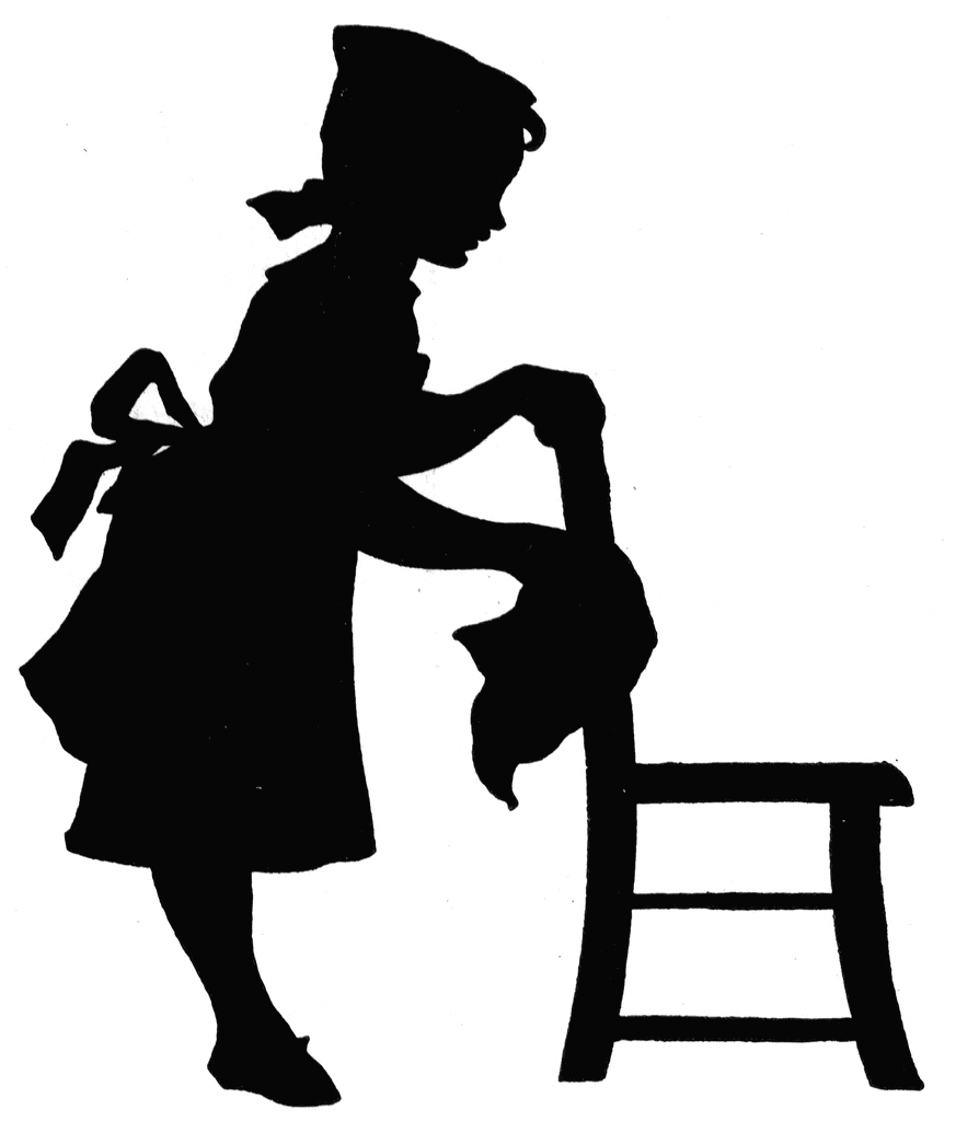 Girl Dusting Chair   Clipart Etc