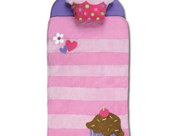 Girls Cupcake Nap Mat Sleeping Bag With Embroidery Monogram Clipart