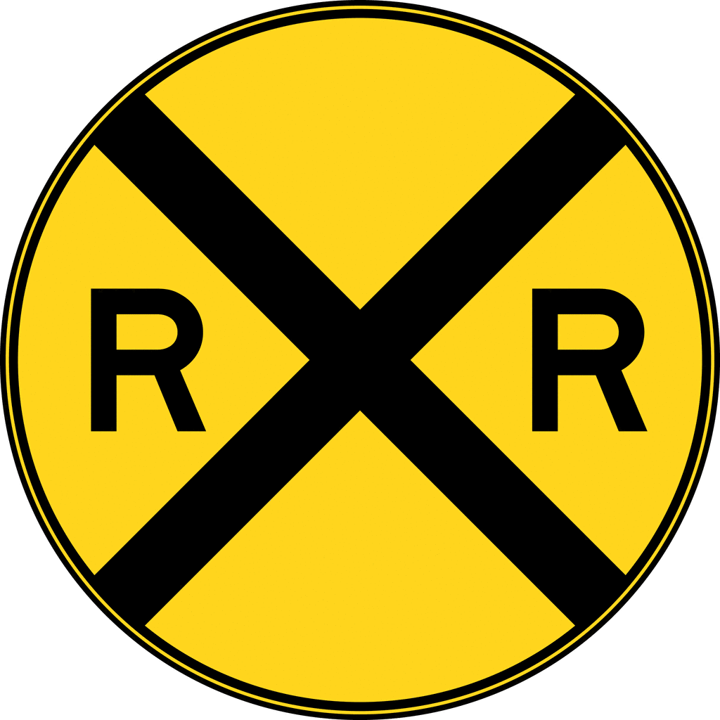 Highway Rail Grade Crossing Advance Warning Color   Clipart Etc