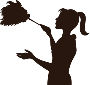 Maid Clipart Image   Silhouette Of Maid With Duster Dusting As She