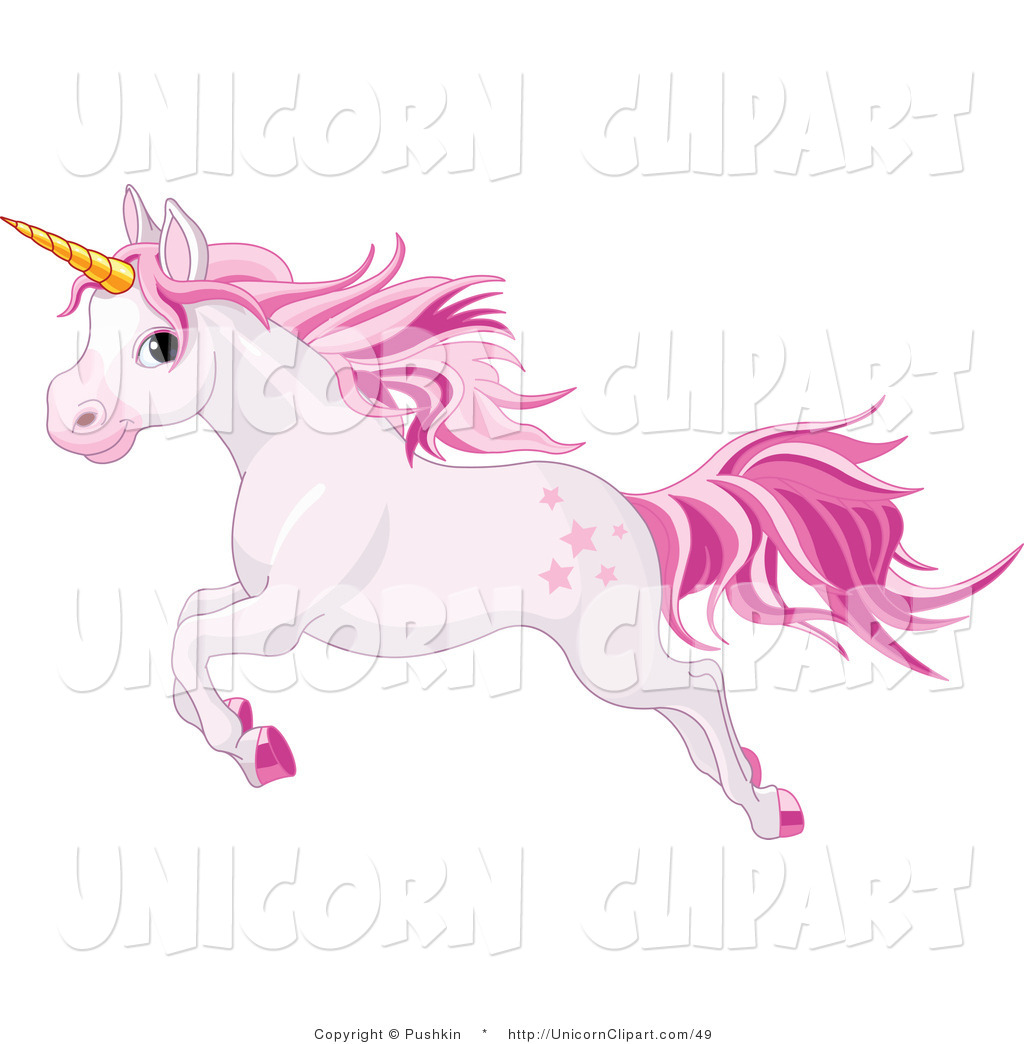 Of A Pink Fantasy Unicorn Leaping Unicorn Clip Art Pushkin