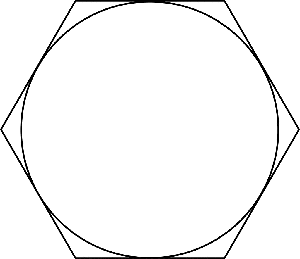 Regular Hexagon Circumscribed About A Circle   Clipart Etc