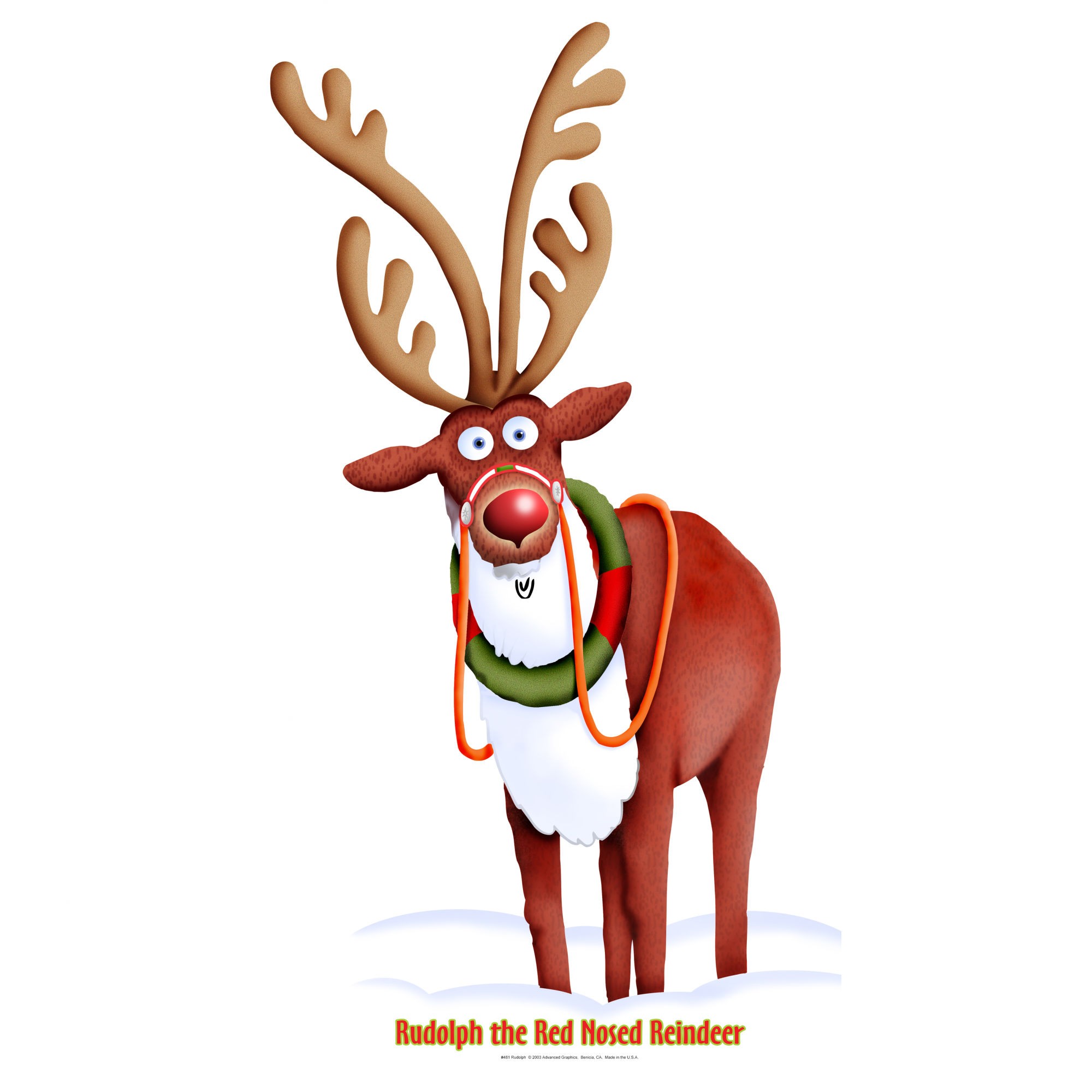 Rudolph The Red Nosed Reindeer Life Size Cardboard Stand Up   481
