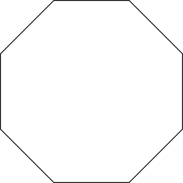 Shows A Simple Outline Of An Octagon A Shape Featuring Eight Sides