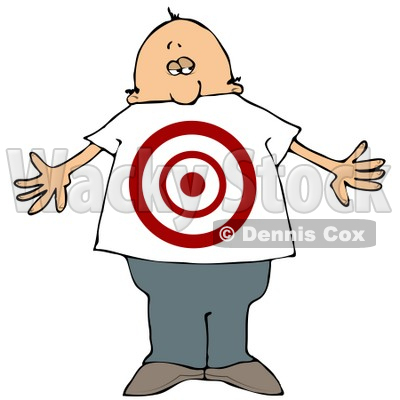 Stomach Clipart 13227 Man With A Target On His Stomach Clipart