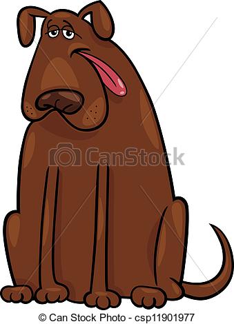 Vectors Illustration Of Brown Big Dog Cartoon Illustration   Cartoon