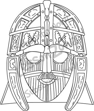 Anglo Saxon Mask Colouring Pages