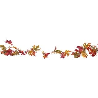 Brown Maple Leaves Fall Garland Around Table Chandelier  Below