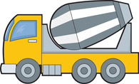 Cement Truck Construction Clipart
