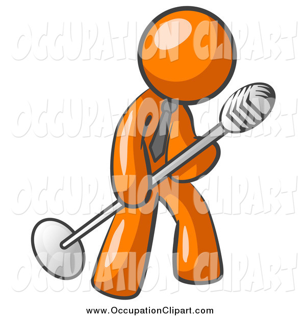 Clip Art Of An Orange Man Singing And Tipping A Microphone By Leo