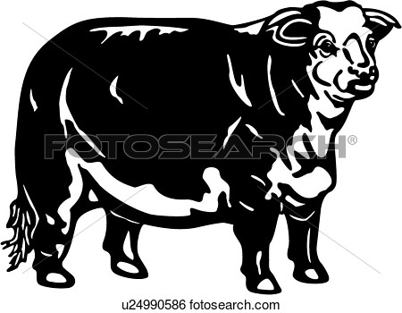 Clip Art Of  Cattle Animal Breeds Cow Farm Hereford Livestock