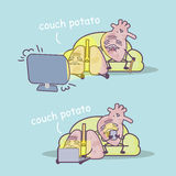 Couch Potato Cartoon Character Royalty Free Stock Photos   Image