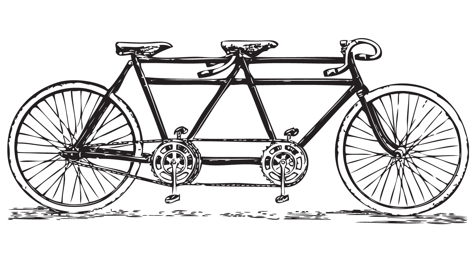 Free Vintage Clip Art Images  Vintage Tandem Bicycle Clip Art