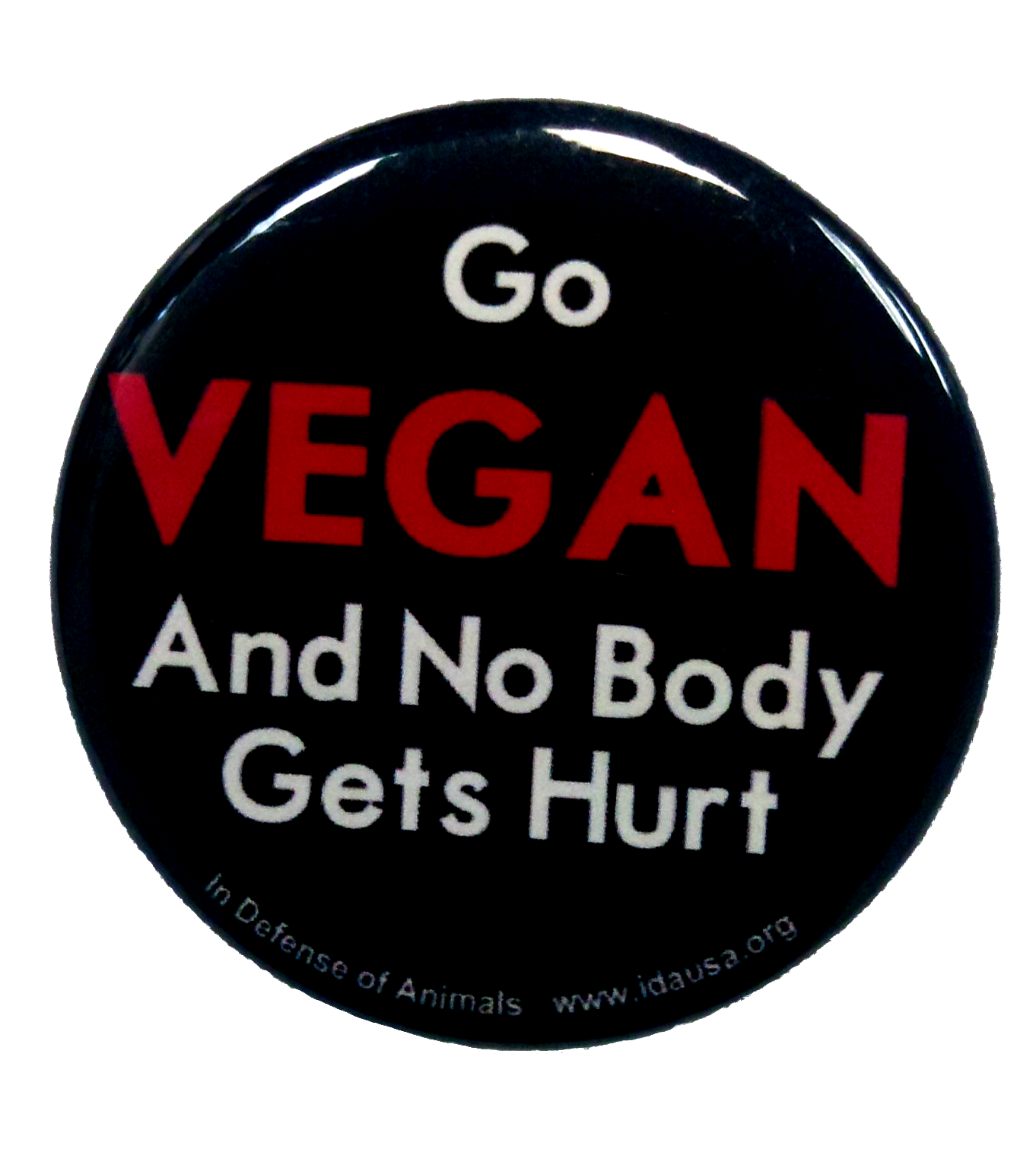 Go Vegan Button   In Defense Of Animals   Shop