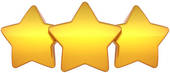 Golden Stars Three In A Row   Clipart Graphic