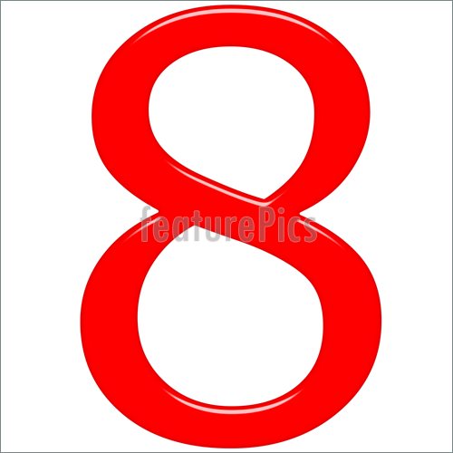 Illustration Of 3d Red Number 8    3d Red Number 8 Isolated In White