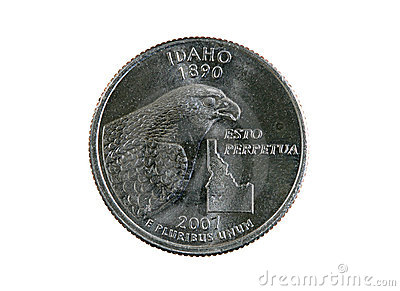 Isolated Idaho Quarter Stock Photography   Image  17797362