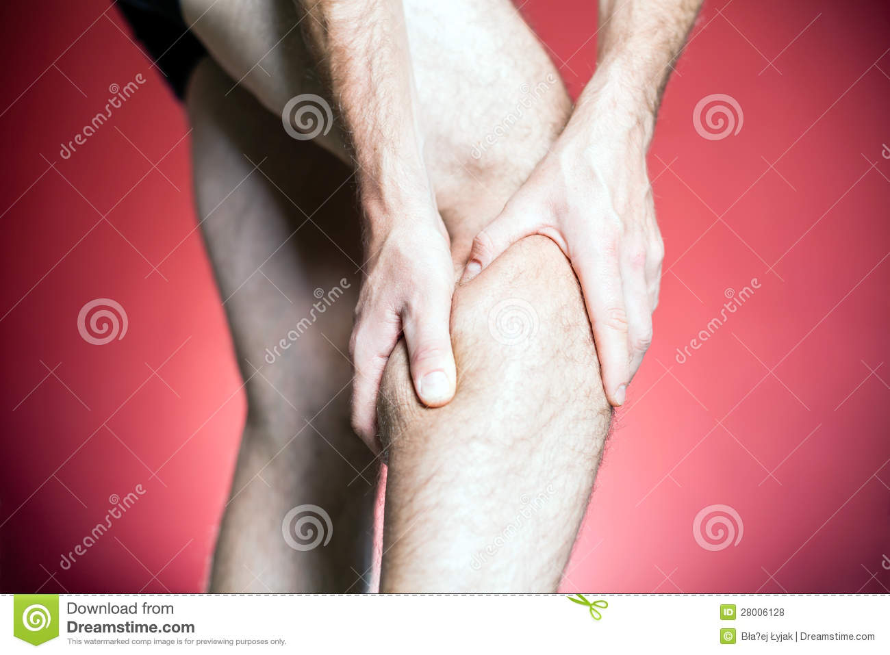 Knee Pain Man Holding Leg Making Massage With Hands  Physical Injury