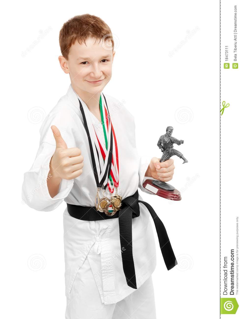 Martial Arts Champion  Isolated On White Background