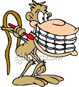 Money Brushing His Teeth   Royalty Free Clipart Picture