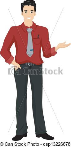 Of Asian Man Presenting Something   Illustration Of An Asian