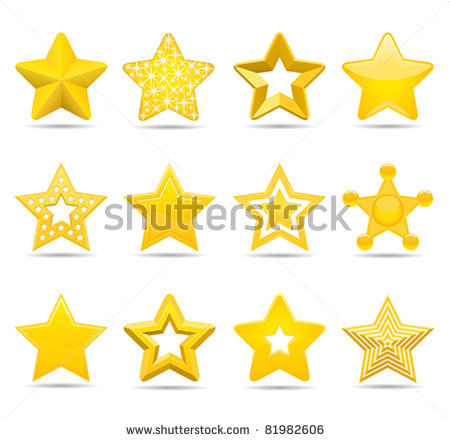 Picture Of Rows Of Assorted Shapes Of Stars In A Vector Clip Art