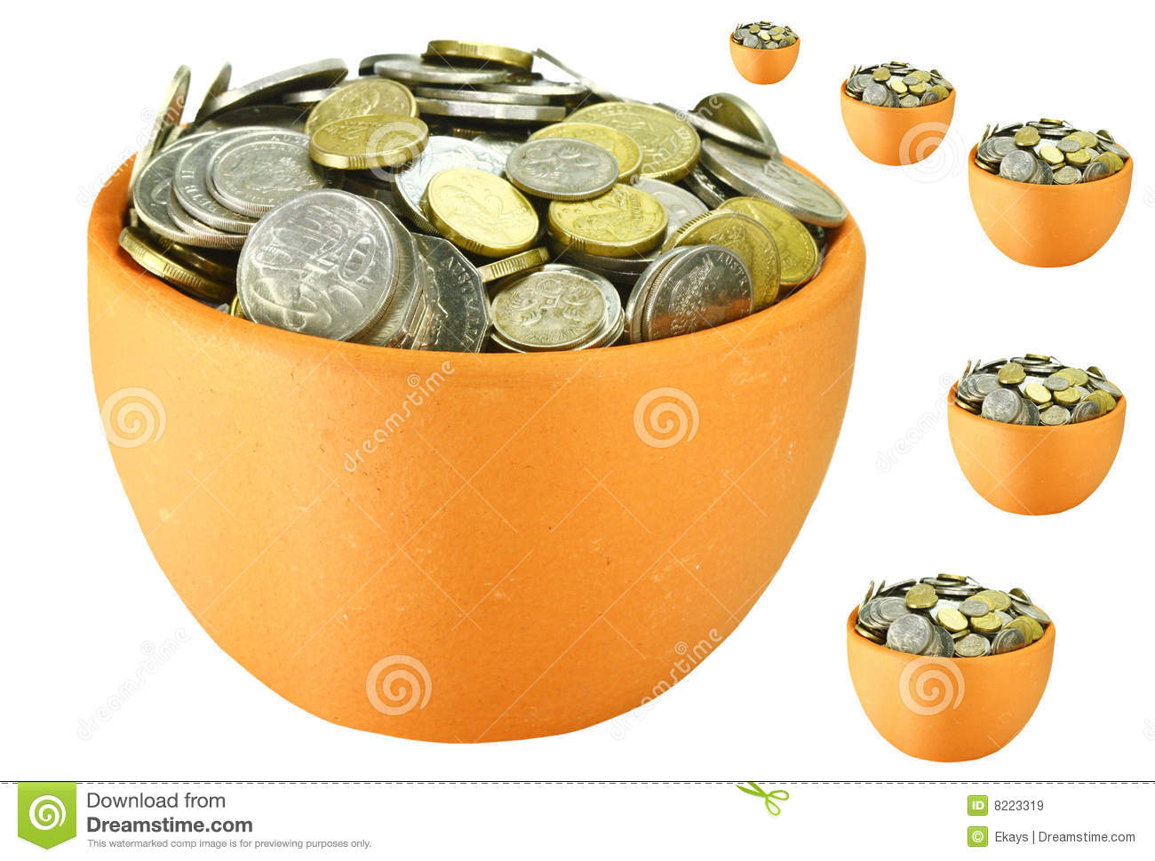 Pot Of Money Royalty Free Stock Images   Image  8223319