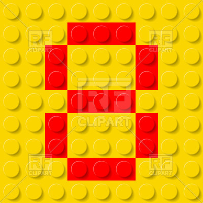 Red Number Eight In Yellow Plastic Construction Kit Download Royalty    
