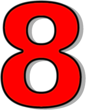 Red    Signs Symbol Alphabets Numbers Outlined Numbers Red Number 8    
