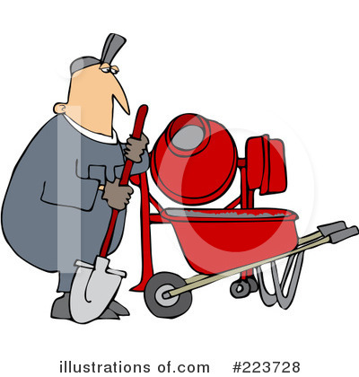 Royalty Free  Rf  Cement Mixer Clipart Illustration By Djart   Stock