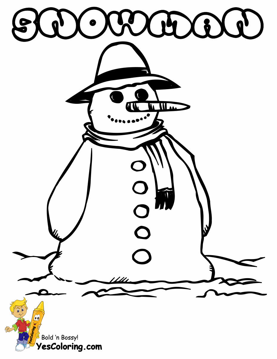 Snowmen And Snowflakes Coloring Pages