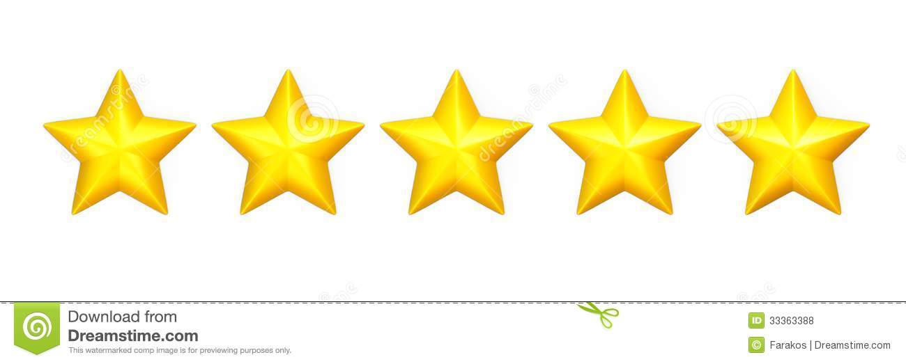 Star Row Clipart Five Yellow Stars In A Row On