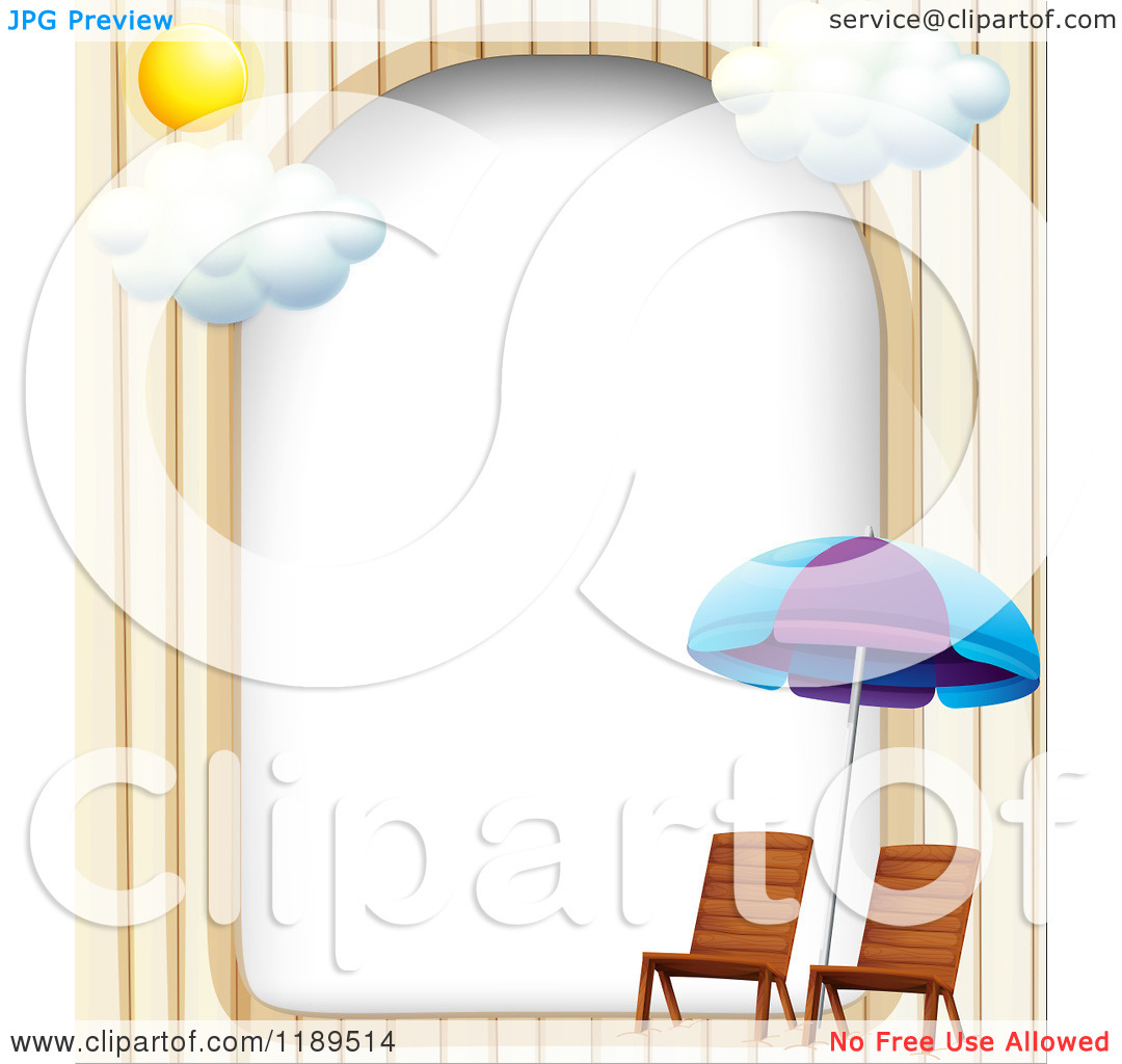 With Beach Chairs Copyspace   Royalty Free Vector Clipart By Colematt