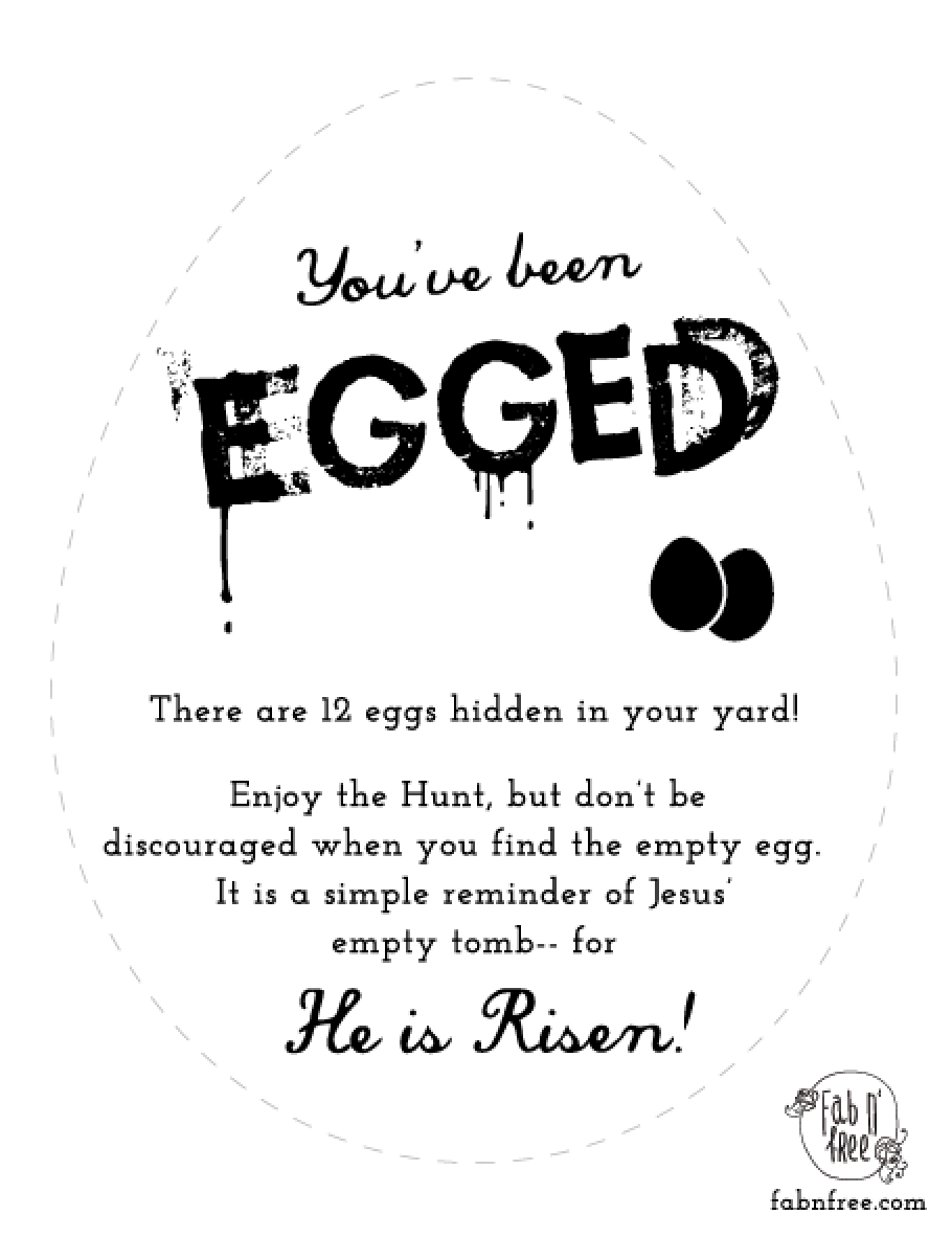 You Ve Been Egged  A Free Printable      Fab N  Free