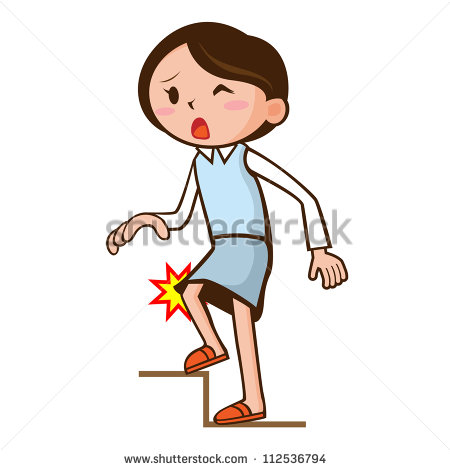 Young Woman With Knee Injury On White Background   Stock Photo