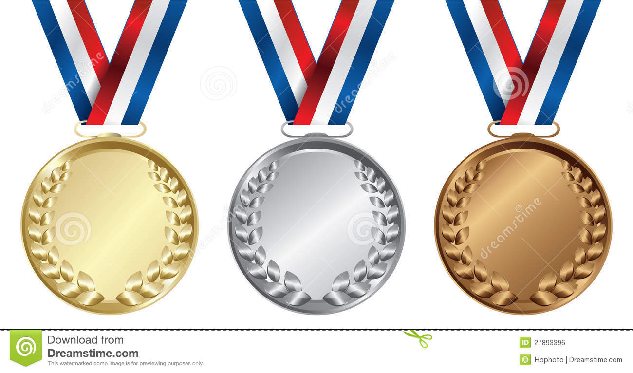Bronze Medal Clipart Three Medals Gold Silver And