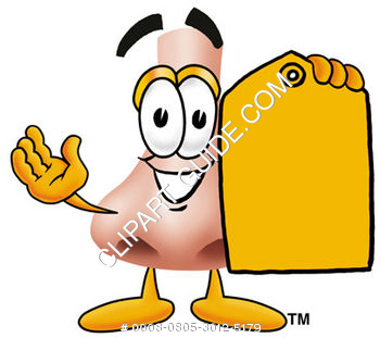 Cartoon Clipart Nose Holding Tag