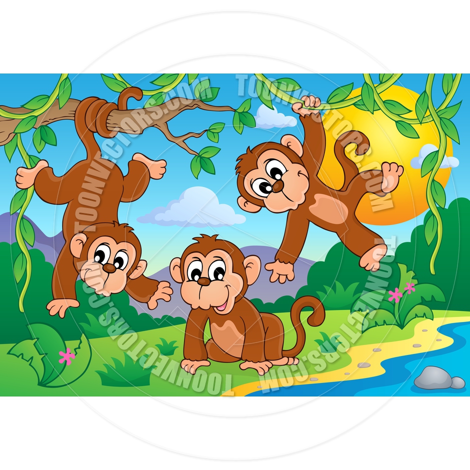 Cartoon Monkey Theme Image By Clairev   Toon Vectors Eps  97010
