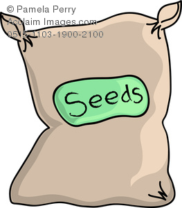 Clip Art Image Of A Canvas Bag Of Seeds   Acclaim Stock Photography
