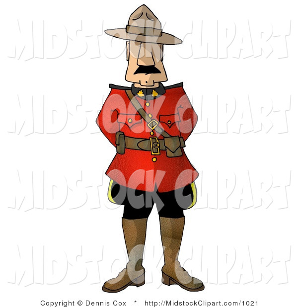 Clip Art Of A Royal Canadian Mounted Police  Rcmp  Officer With His