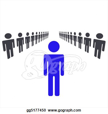 Clip Art   One Man Or Woman Being Leader And Standing Out Of Crowd And