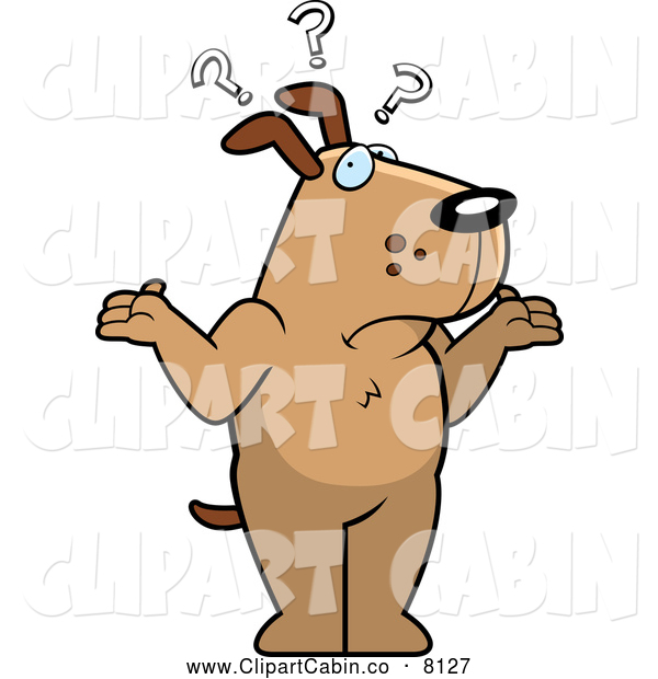 Clip Art Vector Cartoon Of A Shrugging Confused Dog By Cory Thoman