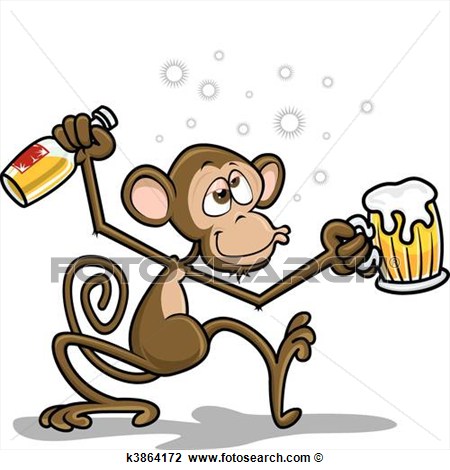 Clipart   Drunk Monkey  Fotosearch   Search Clip Art Illustration