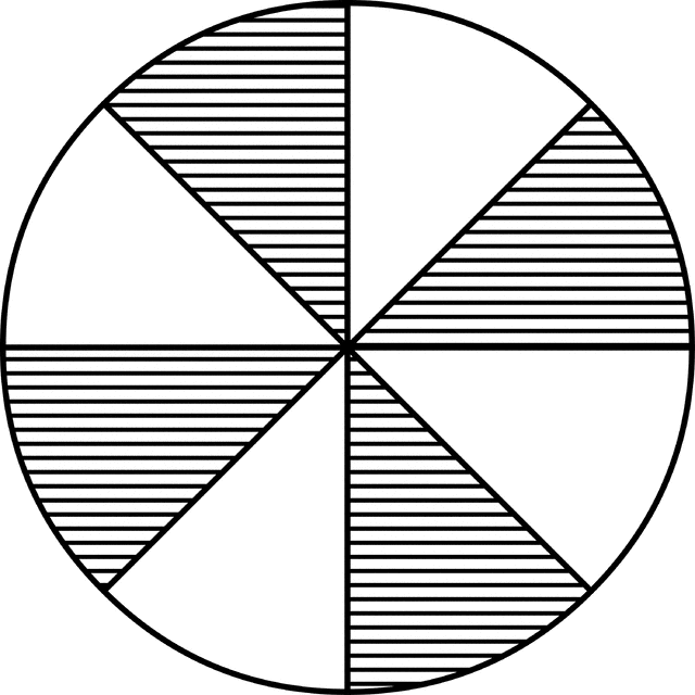 Fraction Pie Divided Into Eighths