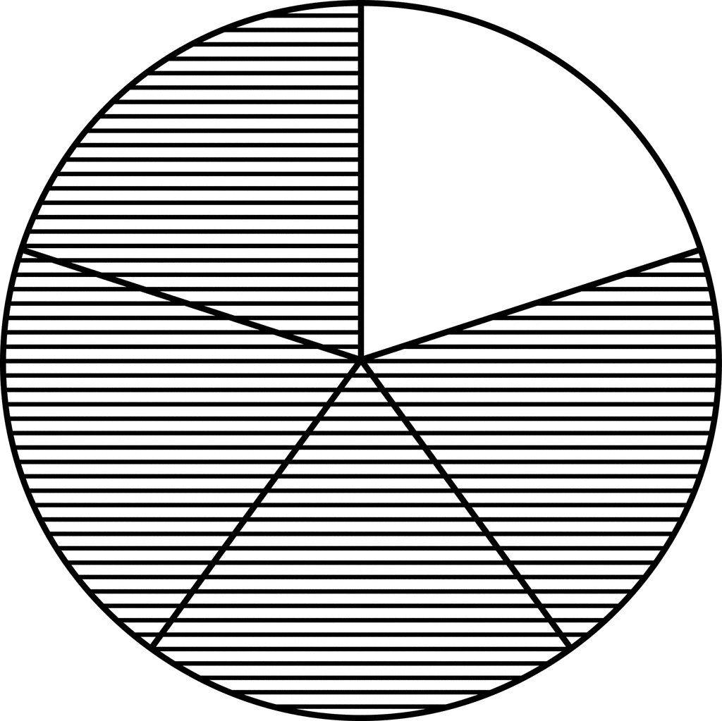 Fraction Pie Divided Into Fifths
