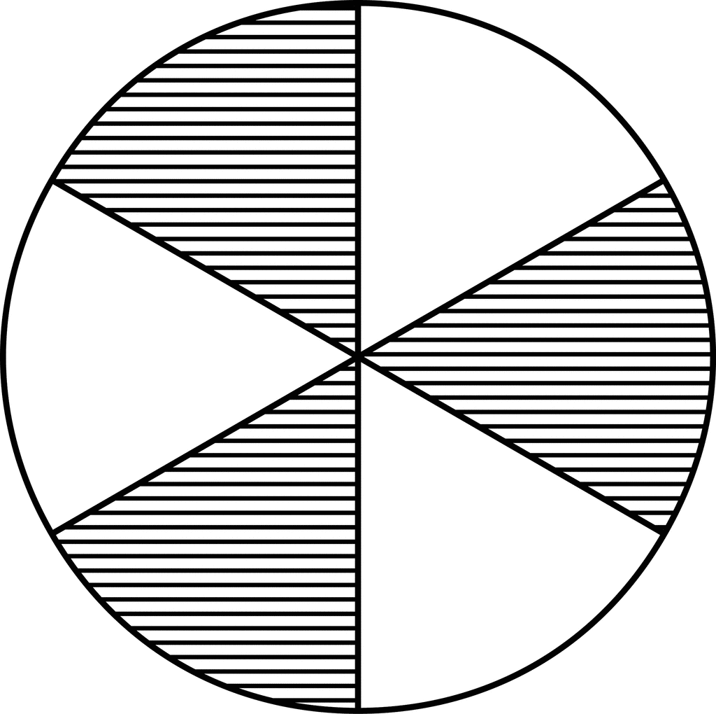 Fraction Pie Divided Into Sixths