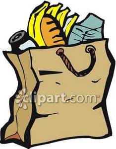 Grocery Bag Full Of Food Royalty Free Clipart Picture