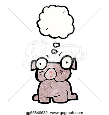 Illustration   Cartoon Confused Little Dog  Clipart Drawing Gg65840632
