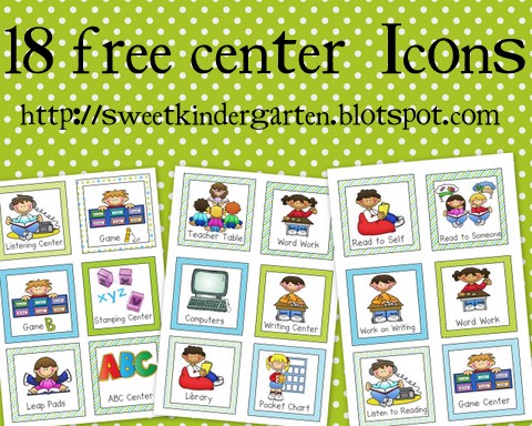 Is Sweet    In Kindergarten    Free  Literacy Center  Daily 5 Icons