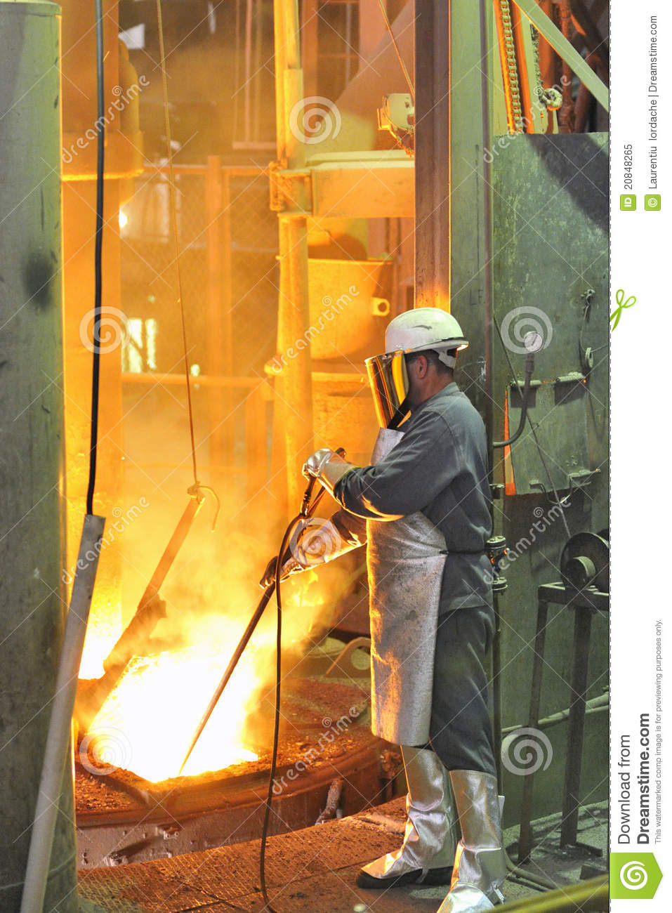 Mill Worker With Hot Steel Royalty Free Stock Photo   Image  20848265